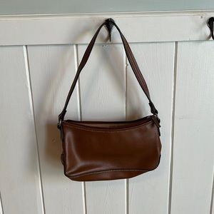 Small brown leather shoulder bag